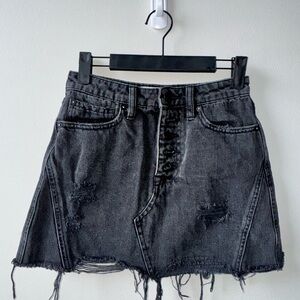 We the free Black Denim Skirt